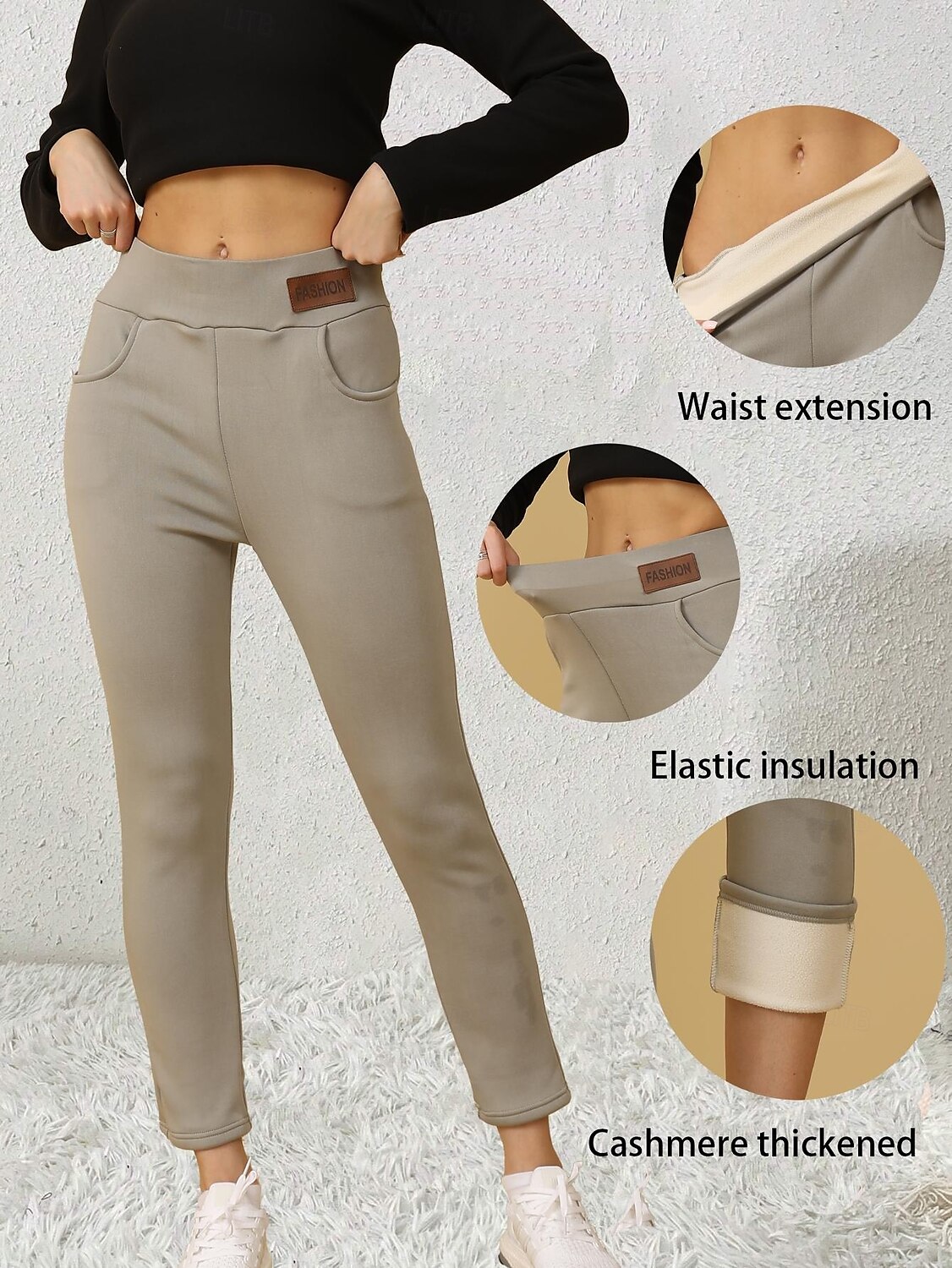 Femmes Taille EU / US Collants Élégant Athleisure Longueur complète Taille Haute Couleur Unie Tricoté Basique Confortable Doux Épaissir Micro-Élastique Sport & Loisir Décontracté Quotidien Gris clair de 2025 ? $17.99 –P1