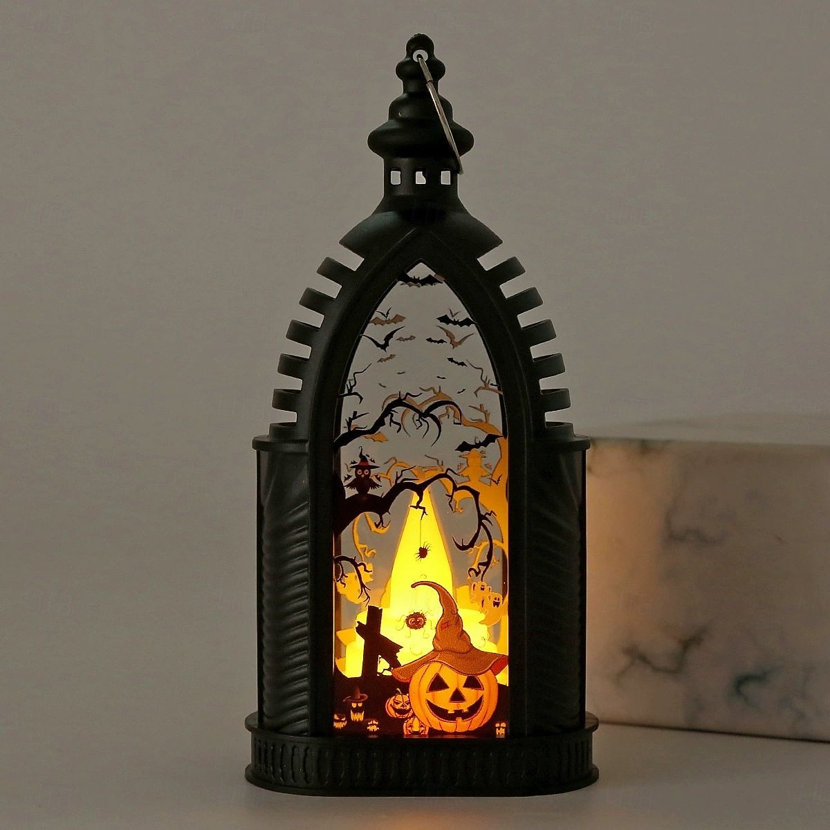 Vela electrónica LED de Halloween, linterna retro, decoración de ambiente, suministros para fiestas navideñas, diseño de escena, accesorios 2025 - $9.99 –P7