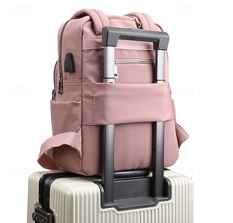 Femmes Sac à Dos Cartable Sac à Dos Fonctionnel Sac à dos scolaire École Quotidien Voyage Nylon Réglable Léger Fermeture éclair Gris foncé Noir Rose Claire de 2025 ? $34.99 –P5