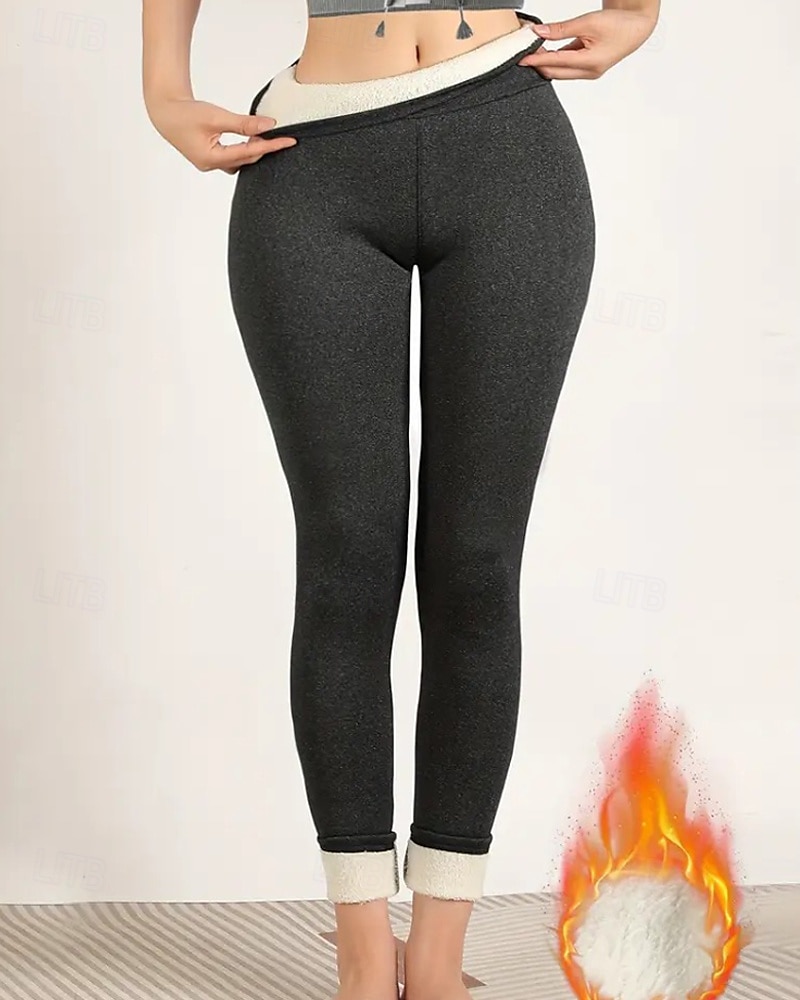 Per donna Pantaloni in Pile Pantaloni Eleganti Leggings Streetwear Casual Lunghezza intera Naturale Semplice Elastico in vita Calore Termico Comodo Vacanza Uscire Nero grigio Grigio Grigio chiaro del 2025 a $18.99 –P8