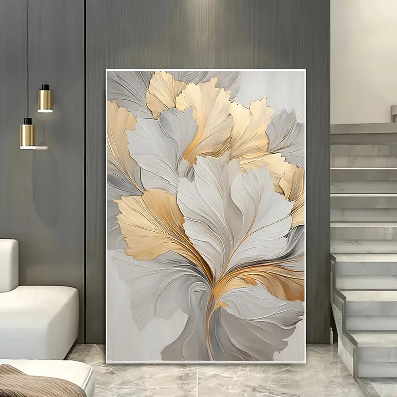 One Piece Frameless Gold Floral Canvas Wall Art Modern Abstract Flower Print Elegant Home Decor Suitable For Living Room And Bedroom Frameless 2026 - $13.49 –P5