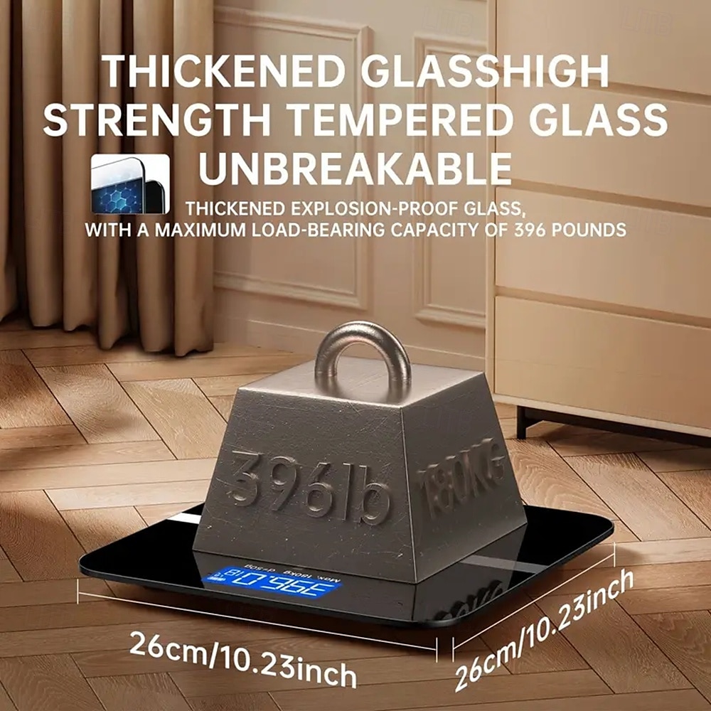 Electronic Scale 396 Pound Digital Bathroom Scale High-precision Scale with LED High-definition Display and Temperature Display (switchable To Kilograms or Pounds) Ultra Wide Platform High-precisi 2025 - $34.99 –P2