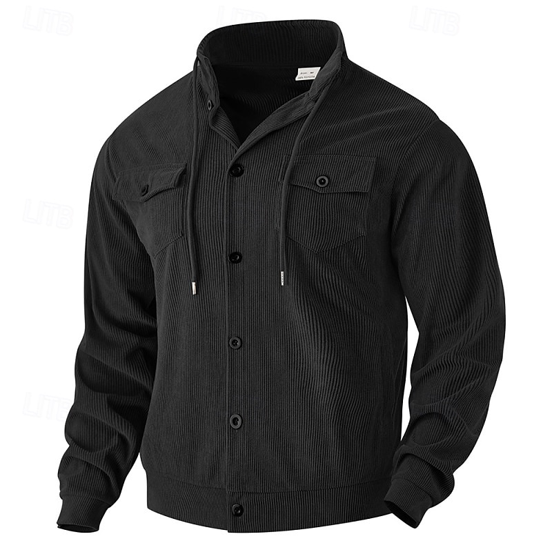 Herren Sweatshirt Kapuzenpullover mit Knöpfen Schwarz Armeegrün Braun Khaki Grau Stehkragen Einfach Tasche Kordelzug Fronttasche Sport & Outdoor Lässig Täglich Streetwear Cool Designer Herbst 2025 - $32.99 –P3