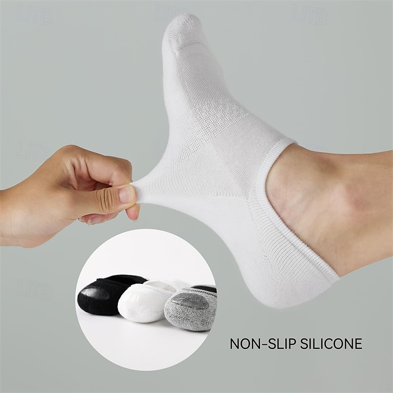 Herr 4 Par Multipack Socka Löparstrumpor Vardagliga strumpor Svart Vit Färg Slät Semester Sport & Utomhus Dagligen Grundläggande Medium Vår Höst Mode Ledigt 2025 - $2.99 –P6