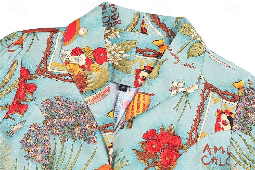 retro vintage 1950-es évek vakációs ruha flare ruha női jelmez vintage cosplay alkalmi mindennapi rövid ujjú ruha maskara 2025 - $53.99 –P1