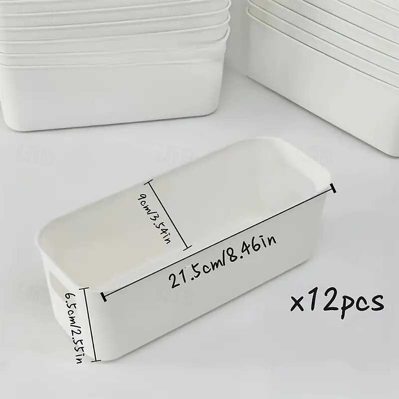 12 contenitori portaoggetti resistenti, contenitori organizer in plastica impilabili con maniglie, cassetti salvaspazio per casa, armadio, ufficio - spazio per giocattoli, vestiti, libri del 2025 a $12.99 –P2
