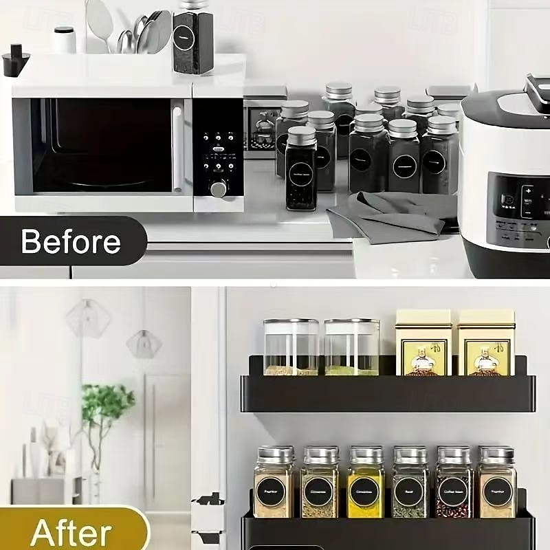 2pcs Large Magnetic Storage Baskets, No Drilling or Adhesive, Removable Multi-Purpose Racks for Fridge, Microwave, Washer Side, Magnetic Spice Organizer for Kitchen 2025 - $18.99 –P7