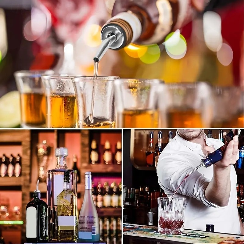 Набор из 12 многоразовых насадок для розлива винных бутылок из нержавеющей стали, обеспечивающих легкое и плавное наливание, идеально подходит для вина, виски, оливкового масла и использования в 2025 - $16.99 –P3