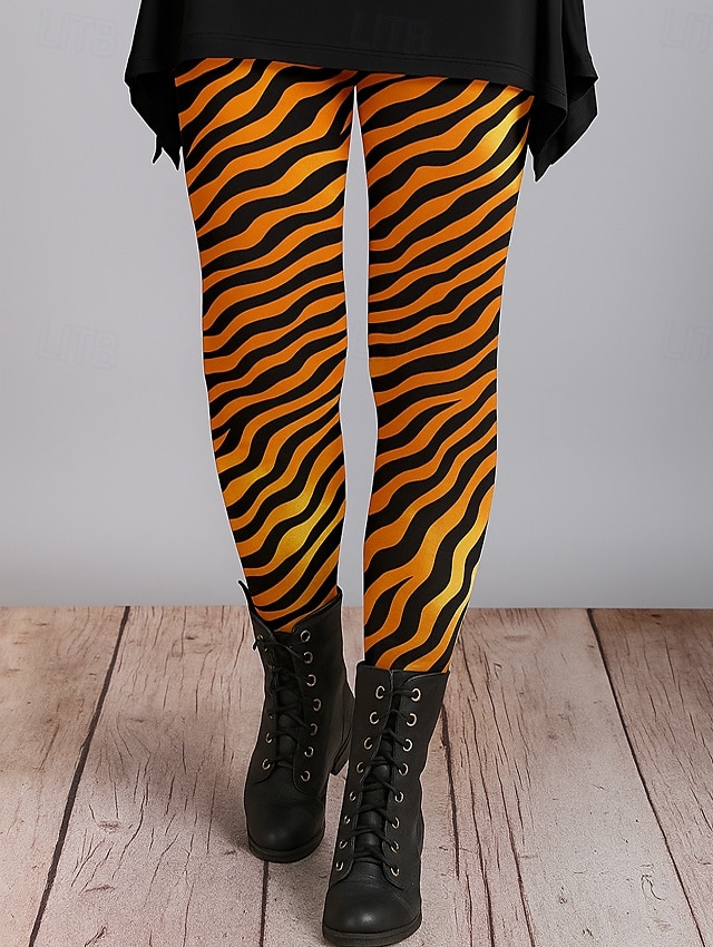 Dámské Legíny prázdniny Vinobraní Etnický styl Po kotníky Vysoký pas Grafika Leopard Abstraktní 3D tisk Rychleschnoucí Prodyšnost Yumuşak Elastické Venkovní Domů Ležérní Modrá Fialová Hnědá Podzim 2025 - $19.99 –P2