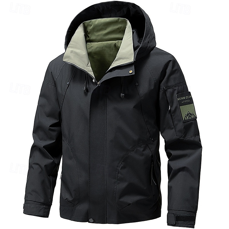 Bărbați Palton Sport Haină ploaie Μπουφάν πεζοπορίας În aer liber Casual Impermeabil Αντιανεμικό Fermoar Buzunar Primăvara & toamnă Culoare solidă Modă Șic Stradă Capișon Regulat Negru Alb Galben 2026 - $41.99 –P5