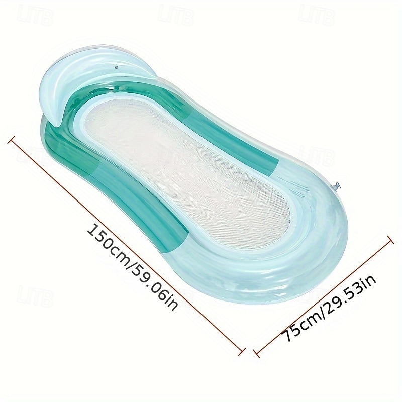 Tumbona inflable con doble bolsa de aire y degradado de color, cama flotante de red con reposabrazos, silla de red para fiestas acuáticas. 2025 - $24.99 –P4