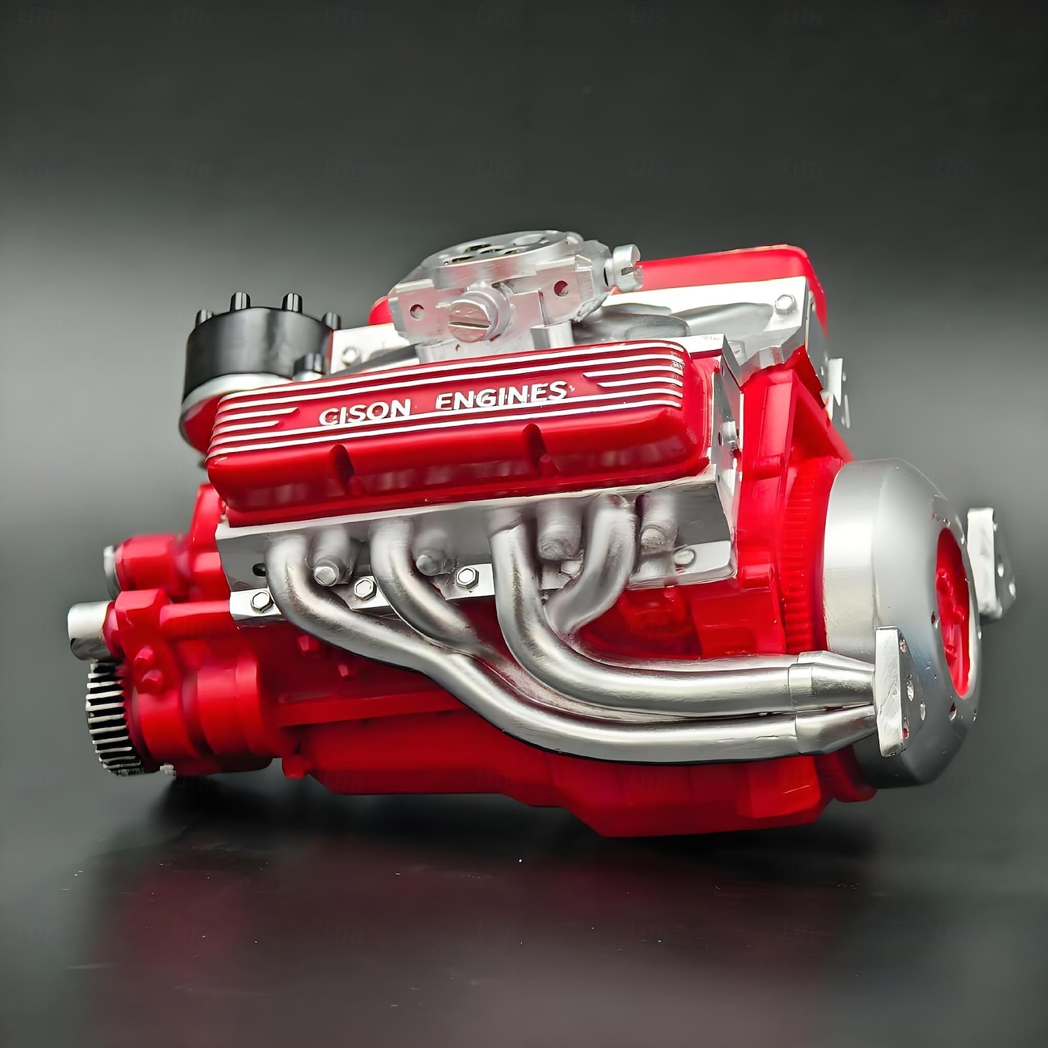 V8-motor hartsprydnad bensin liten blockmotor modellbyggsatser invecklad växeldesign motorfigur skulptur hantverk för skrivbord bokhylla dekoration 2025 - $20.99 –P7