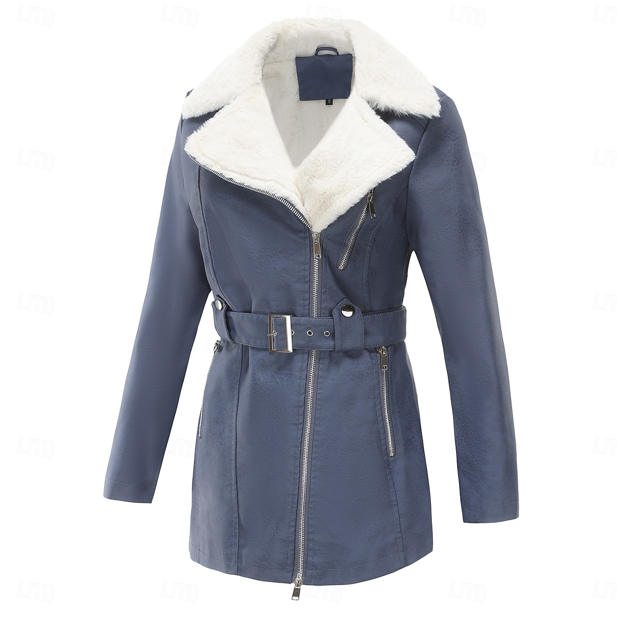 Femmes Veste en Polaire Confortable Fermeture intégrale Mode street style Uni Extérieur Décontracté Quotidien Régulier Col Rabattu Coupe régulière manche longue Vêtements d'extérieur Noir Bleu Chameau de 2025 ? $51.99 –P15