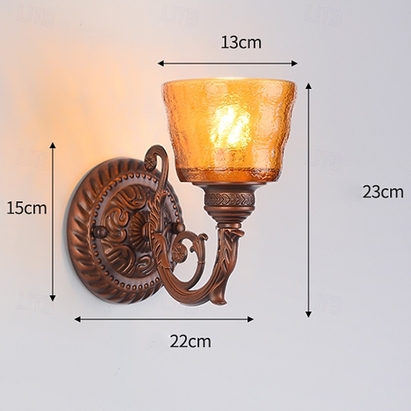 arandela, luminárias de parede modernas, arandelas de parede estilo fazenda com cúpula de vidro transparente, luzes de parede para sala de estar, quarto, escada, banheiro, corredor 110-240v de 2025 por $109.99 –P4