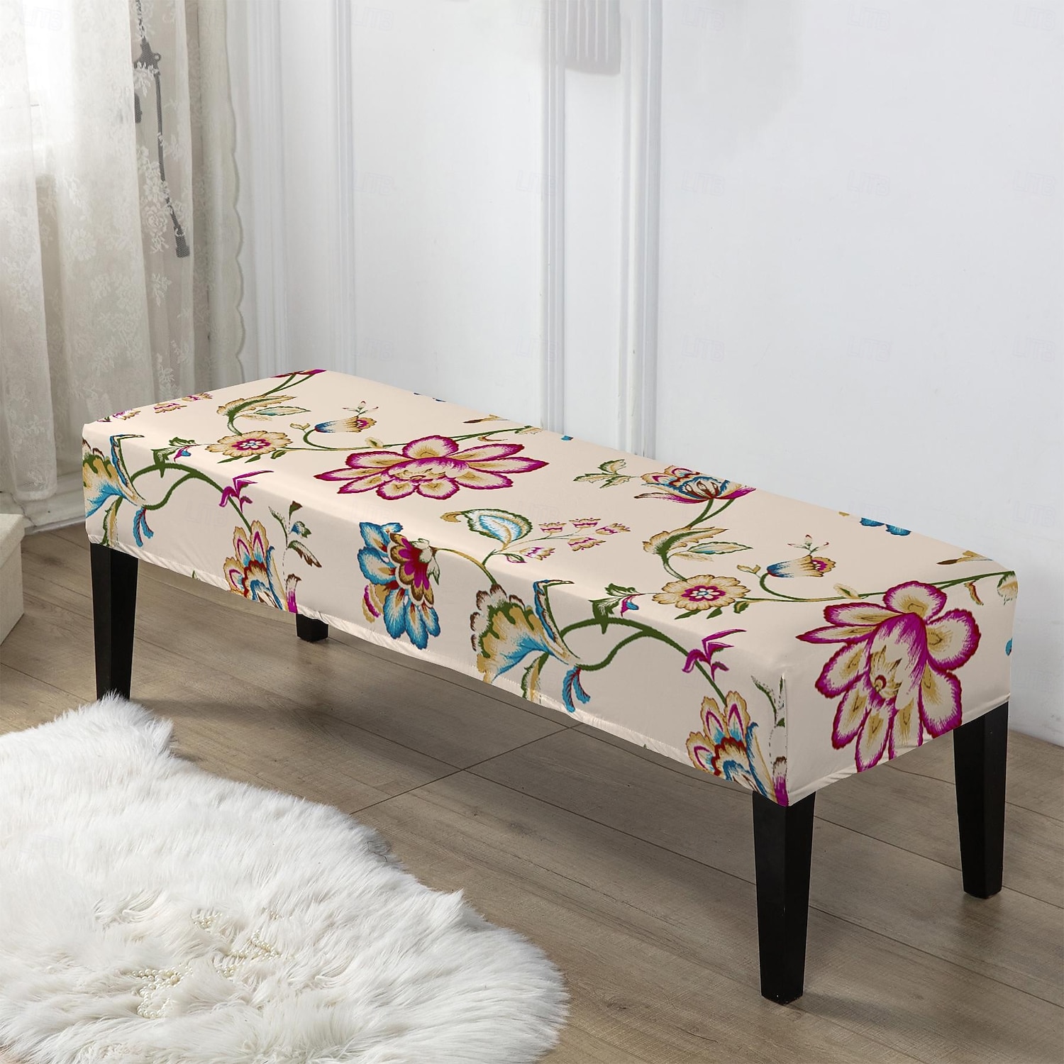 Ensemble de housses de chaise et de banc imprimées adaptées aux chaises de salle à manger comprenant 5 pièces, 4 housses de chaise et 1 housse de banc de 2026 ? $34.99 –P3