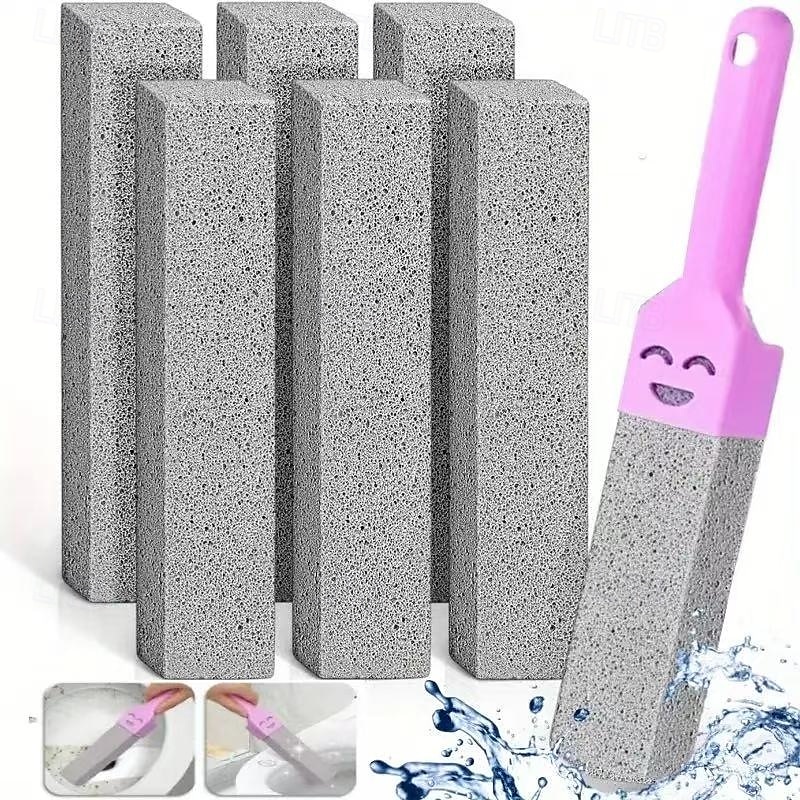 Set di 5 spazzole in pietra pomice con manico, detergente per il bagno per rimuovere calcare, ruggine e macchie da lavandino, piastrelle, vasca da bagno - strumenti per la pulizia con manico del 2025 a $12.99 –P2