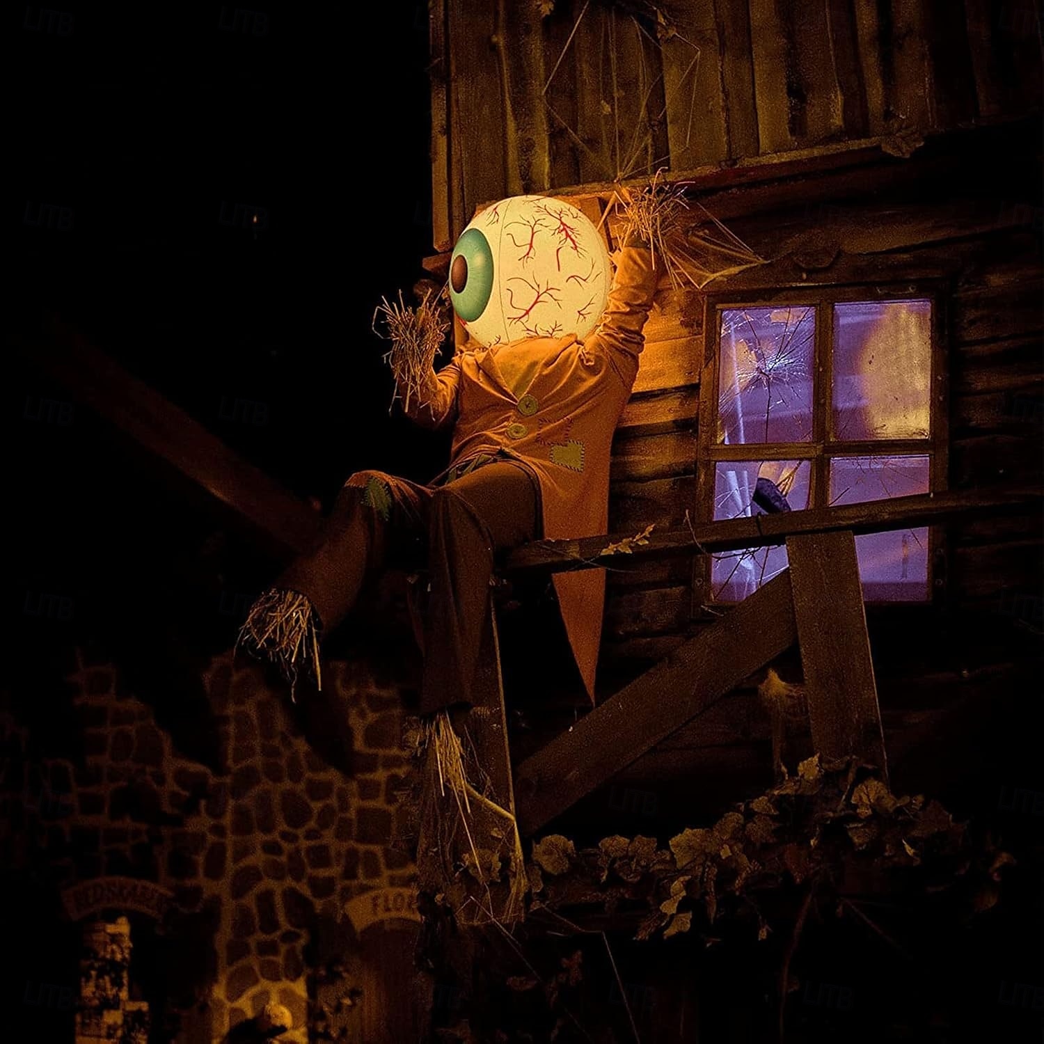 1 ks halloween 40/60cm nafukovací vzduchový model rgb oční dekorační lampa vnitřní a venkovní nádvoří zahradní párty hororová a podivná atmosféra dekorační světla 2025 - $15.99 –P20