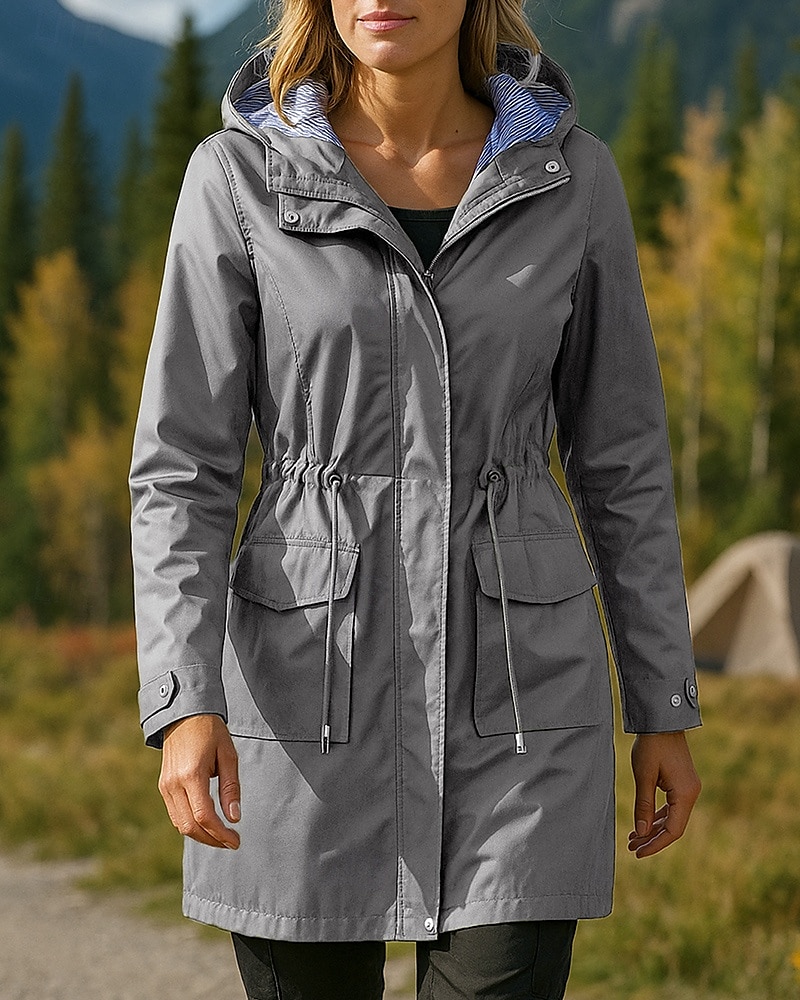 Women's Windbreaker Hiking Jacket rain coat Outdoor Waterproof Windproof Hiking Outfits Hiking Clothes Spring Autumn / Fall Top Camping / Hiking / Caving Running Solid Color Black Army Green Red 2025 - $48.99 –P6