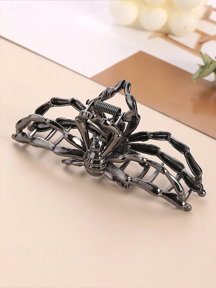 Women’s Halloween Spider Hair Claw Clip – Alloy Gothic Hair Accessory with Creepy Spider Design for Costume Parties, Cosplay and Festive Occasions 2025 - $7.99 –P6