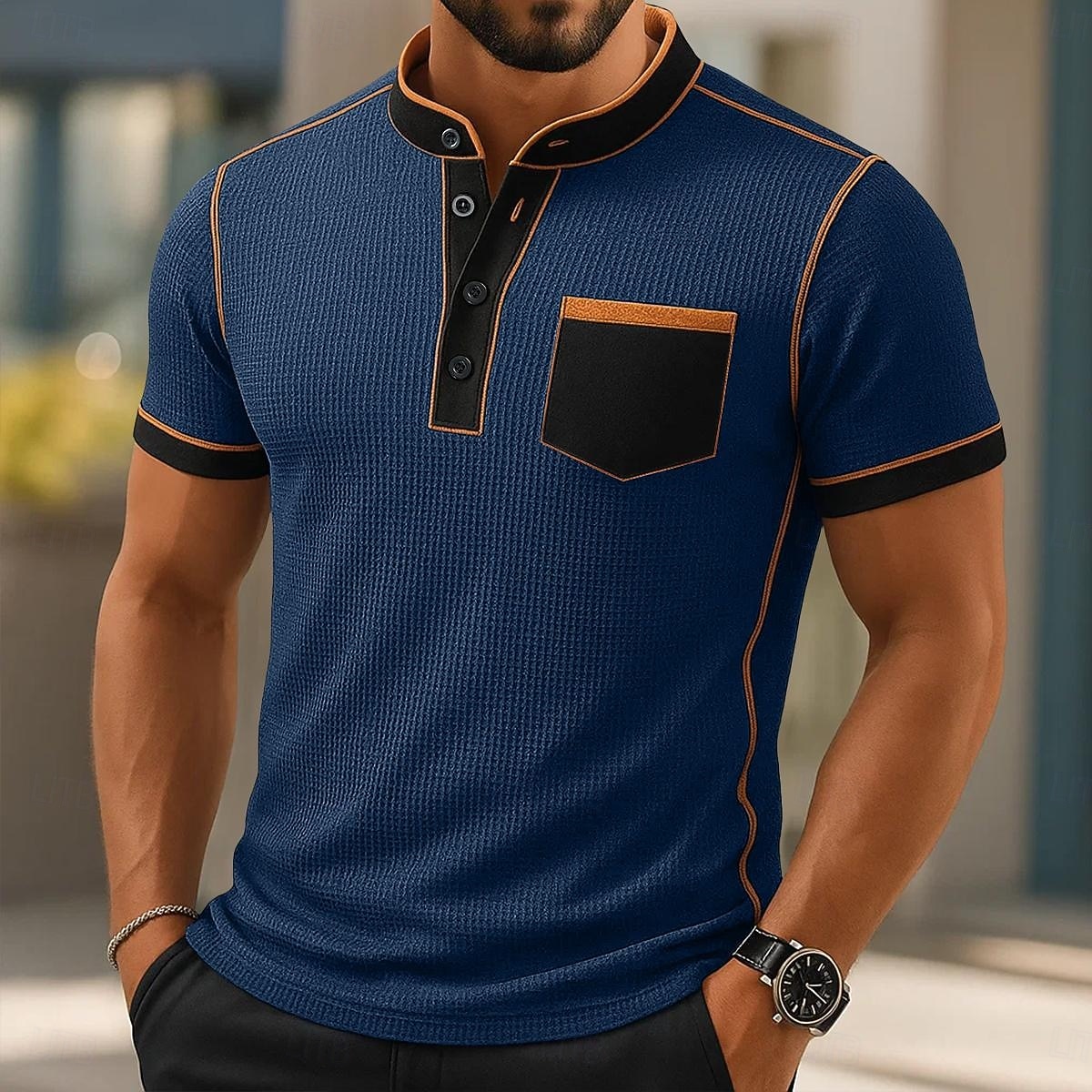 Ανδρικά Πουκάμισο Waffle Henley Κοντομάνικα Κοντομάνικο Συμπαγές Χρώμα Σκέτο Μοντέρνα Υψηλής Ποιότητας Άνετο Μπλοκ χρωμάτων Κουμπιά Χένλι ΕΞΩΤΕΡΙΚΟΥ ΧΩΡΟΥ Causal Καθημερινά Καλοκαίρι Όλες οι εποχές 2025 - $20.99 –P1