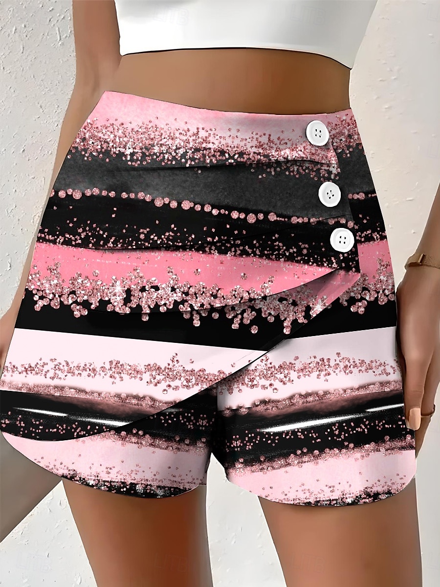 Femmes Chinos Shorts Élégant Vacances ancien Court Taille haute Graphique Formes Géométriques Abstrait Superposé Séchage Rapide Confortable Respirant Non Elastique Extérieur Rue Quotidien Jaune Rose de 2025 ? $17.99 –P3