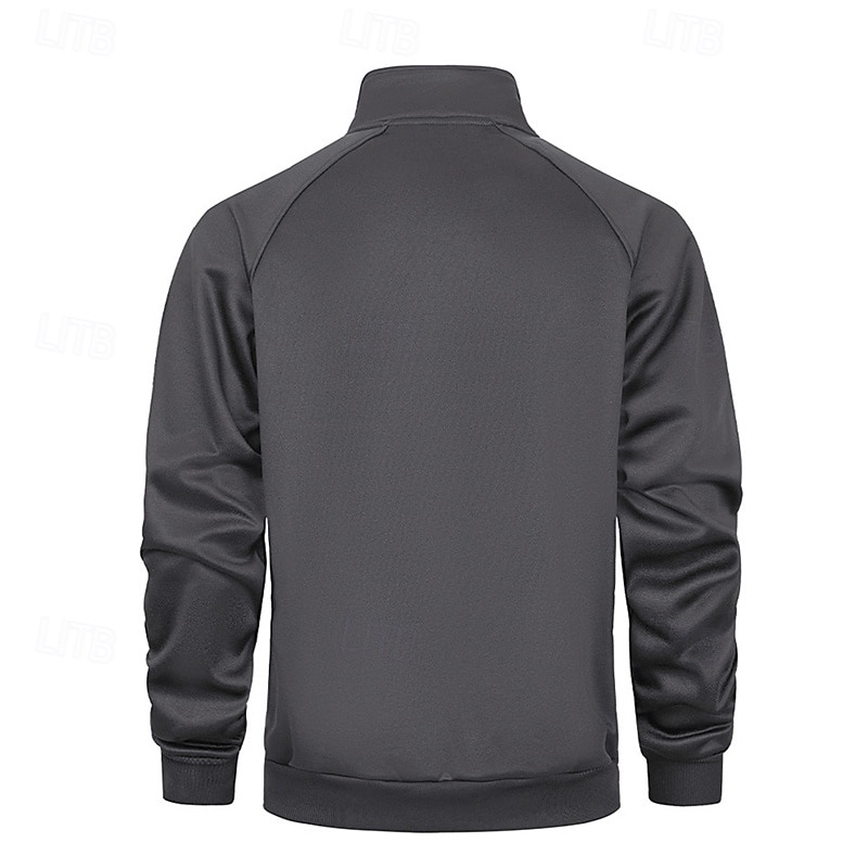 Per uomo Giacca in Pile Giacca Casual Vacanza Quotidiano Traspirabilità Tasca Primavera Autunno Semplice Moda Classico Collo alla coreana Regolare Nero Cachi Verde militare Grigio Giacca del 2025 a $29.99 –P14