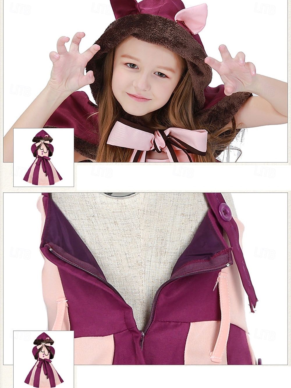Alice nel paese delle meraviglie Fiaba Gatto del Cheshire Vestito Costume Personaggi dei libri di fiabe Carino Cosplay di film for Ragazze Bambini Halloween Carnevale Giornata mondiale del libro del 2025 a $46.99 –P3