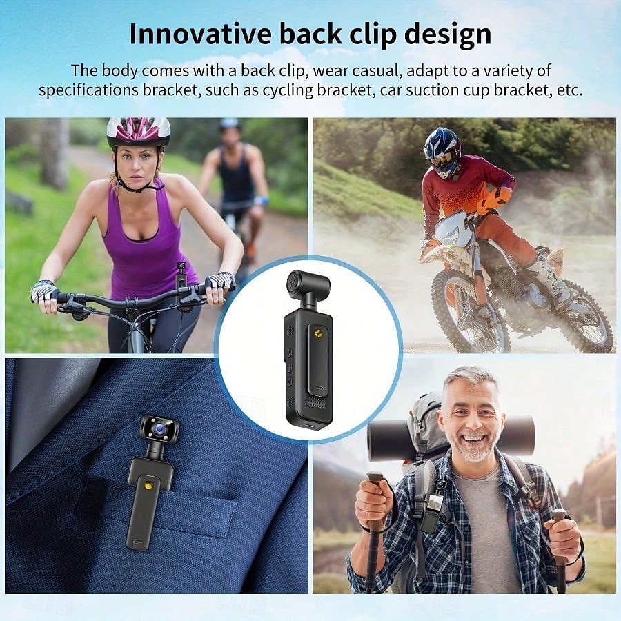 4K Ultra HD Swivel Lens Action Camera - Loop Recording & Night Vision Waterproof Anti-Shock Handheld Body Cam For Skiing Cycling Outdoor Adventures 2025 - $51.99 –P5