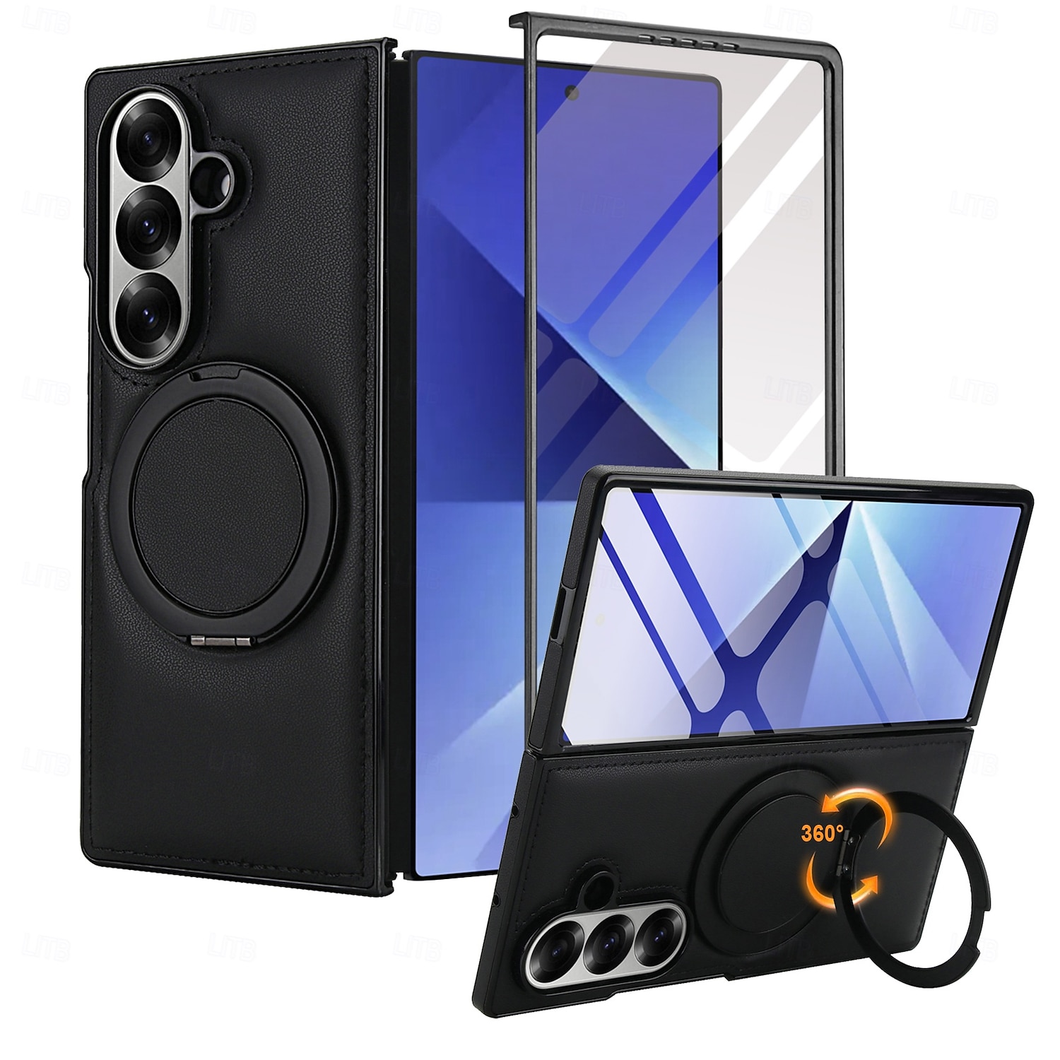 puhelin Etui Käyttötarkoitus Samsung Galaxy Z-taitto 7 Z Taita 6 Z Fold 5 Z Fold 4 Z Fold 3 Lompakkokorttikotelo Tukee langatonta latausta Tukijalka Iskunkestävä Retro TPU PU-nahka 2025 - $28.99 –P2