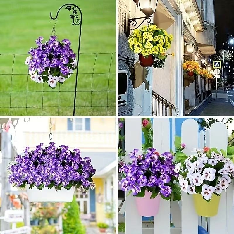 6 Bundles Artificial Pansy Flowers for Outdoor Indoor Use, Weather Resistant Fake Plastic Plants for Garden, Home Decor, White Purple Yellow 2025 - $20.99 –P4