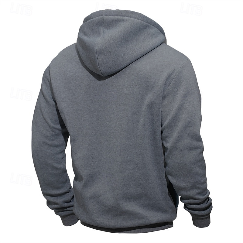 Herren Kapuzensweatshirt Viertelreißverschluss Kapuzensweatshirt Schwarz Marineblau Khaki Hellgrau Dunkelgray Mit Kapuze Farbblock Patchwork Tasche Sport & Outdoor Täglich Ferien Polyester Streetwear 2025 - $21.99 –P10