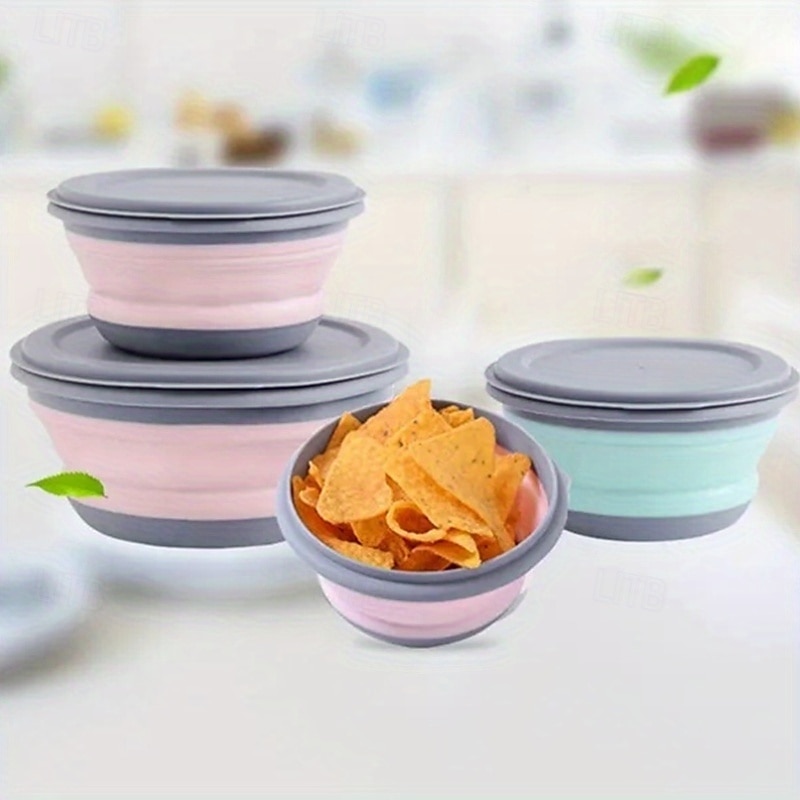 Set di 3 ciotole pieghevoli in silicone - senza BPA e a prova di perdite &durevole - pieghevole &design espandibile per una facile conservazione - perfetto per i viaggi in campeggio &avventure del 2025 a $37.99 –P9