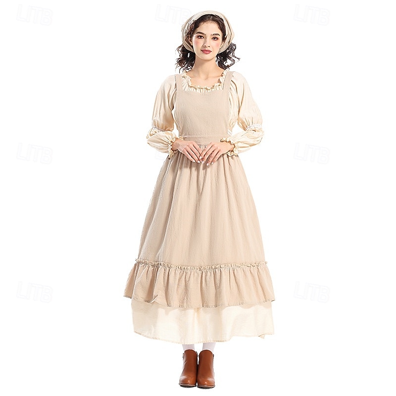 250. výročí USA 19. století Divoký západ Prairie šaty Pioneer Girl Koloniální Průkopník Revoluční válka Maškarní kostým Dámské předvečer Všech svatých Karneval 4. července Dospělí Šaty Zástěra 2026 - $60.99 –P3