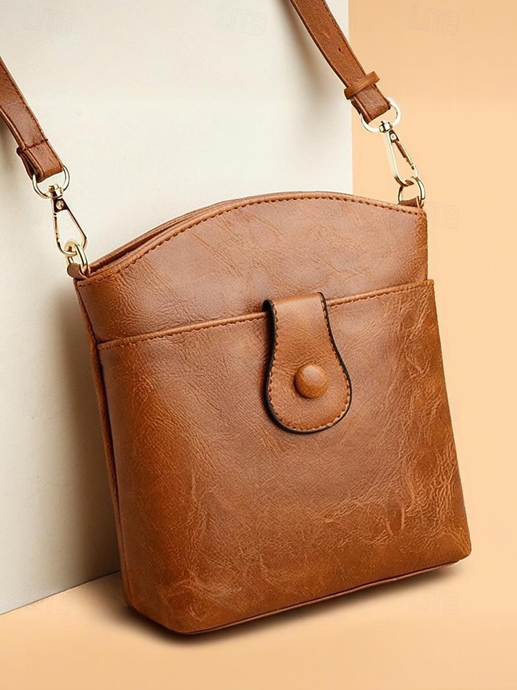Women's Faux Leather Crossbody Bag with Multiple Compartments – Vintage Casual Shoulder Purse for Daily Commute, Shopping and Travel 2025 - $19.99 –P3