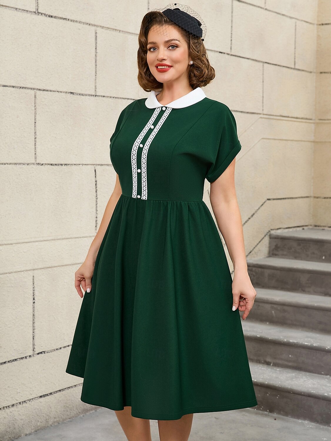 Retró 1950-es Rockabilly Déli Flare ruha Extra méret A-vonalú Jelmez Női Vakáció Hazaérkezés Buli és este Felnőttek Ruha Tavaszi nyár 2025 - $44.99 –P5