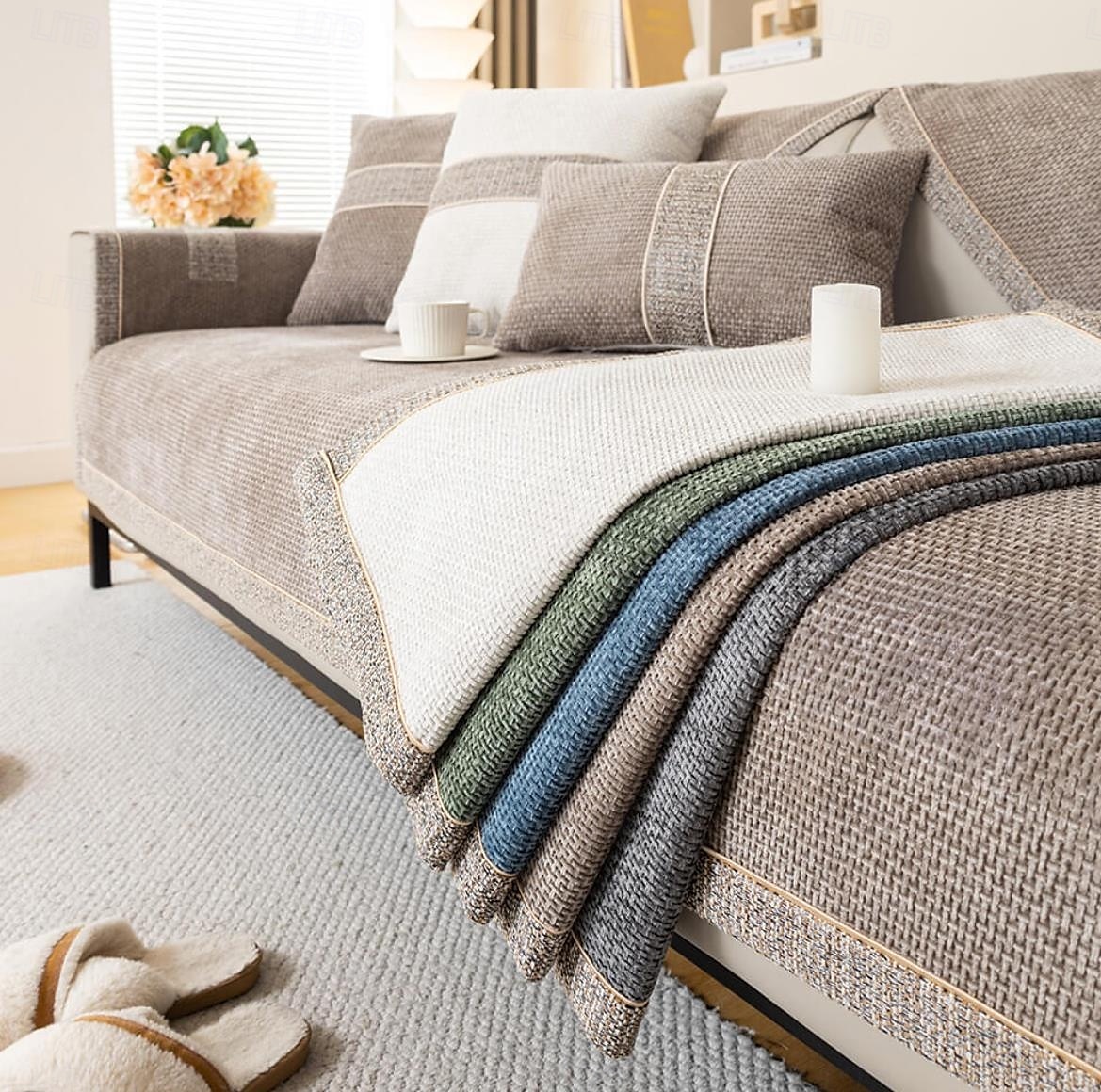 Helårs sofatrekk til hund moderne tweed vevd chenille sklisikkert sofatrekk kjæledyrvennlig 2026 - $19.99 –P14