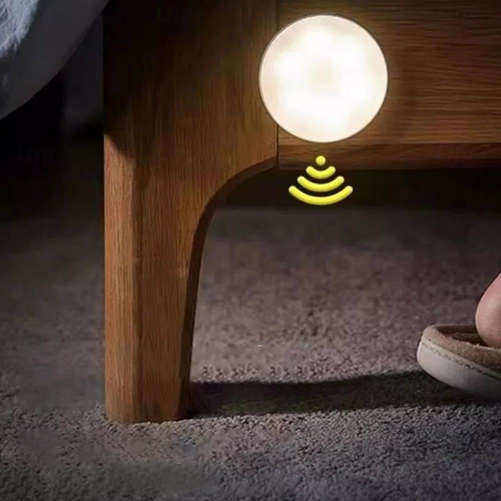 Lampes à détecteur de mouvement d'intérieur, veilleuses LED autocollantes, veilleuse rechargeable par USB, lumière chaude à intensité variable pour couloir, chambre, escaliers, cuisine, armoire, de 2025 ? $11.99 –P4