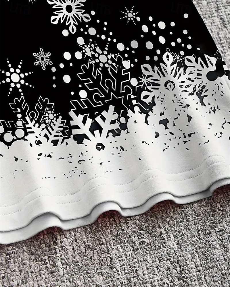 Girls' 3D Snowman Snowflake Dress Long Sleeve Summer Spring Vacation Daily Holiday Princess Beautiful Sweet Kids 4-12 Years Casual Dress A Line Dress Knee-length Regular Fit 2025 - $16.99 –P5