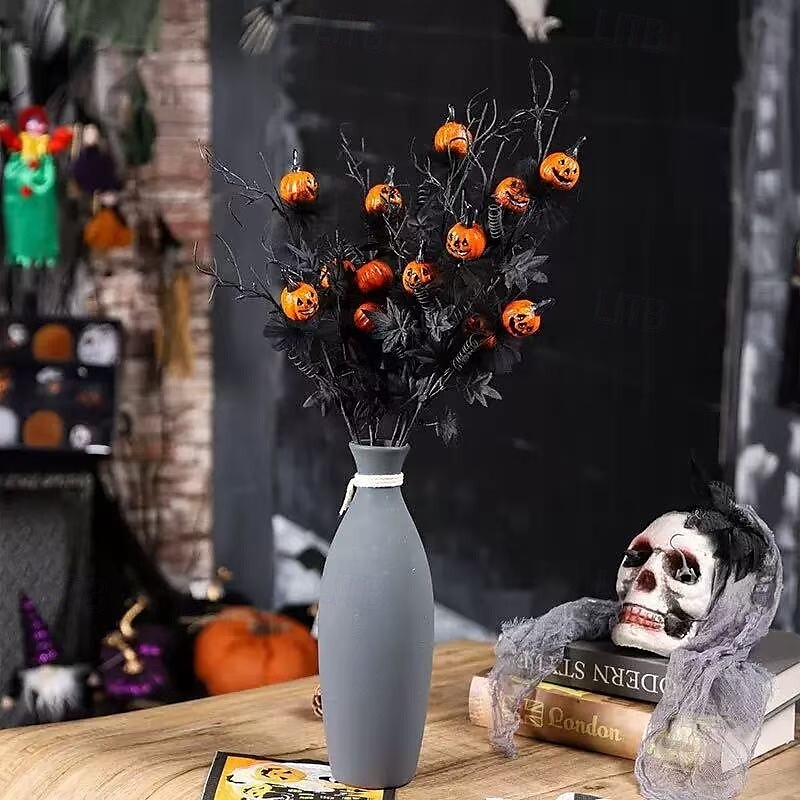 4 mazzi di fiori artificiali di zucca di Halloween, bouquet di zucca finta da 18,5 pollici in stile gotico misterioso e unico per decorazioni per la casa, decorazioni per feste a tema e decorazioni da del 2025 a $24.99 –P5