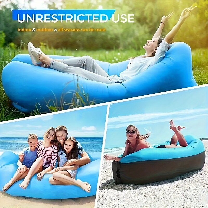 Divano letto gonfiabile pieghevole da esterno con cuscino, confezione da 1 - traspirante e resistente agli strappi &design portatile leggero antiscivolo per campeggio, spiaggia, feste all'aperto - del 2025 a $35.99 –P6