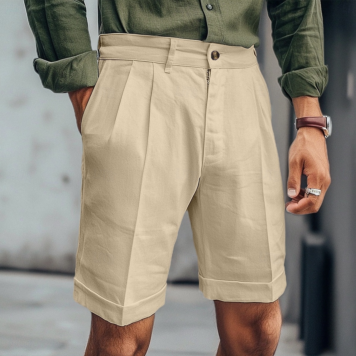 Per uomo Shorts Shorts di Lino Pantaloncini Estivi Shorts da Spiaggia Pantaloni plissettati Gamba Dritta Semplice Morbido Traspirante Lunghezza al ginocchio All'aperto Casuale Quotidiano Vacanza Moda del 2025 a $23.99 –P6