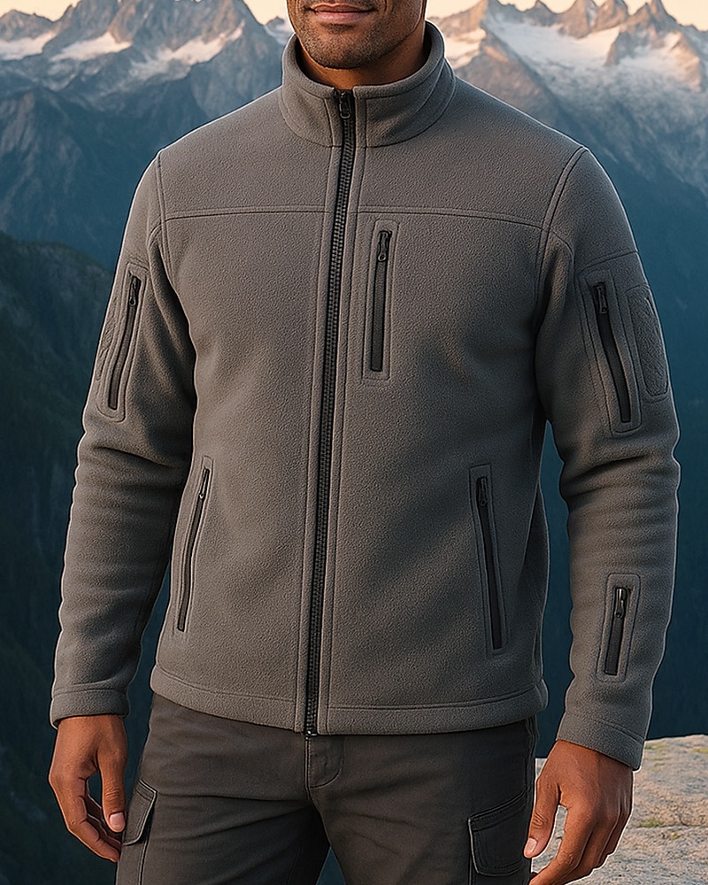 Herr Fleece-jacka Utomhus Termisk Varm Vandringskläder Vandringskläder Vinter Höst Överdelar Camping / vandring / grottforskning Löpning Svart Armégrön Grå 2025 - $27.99 –P1