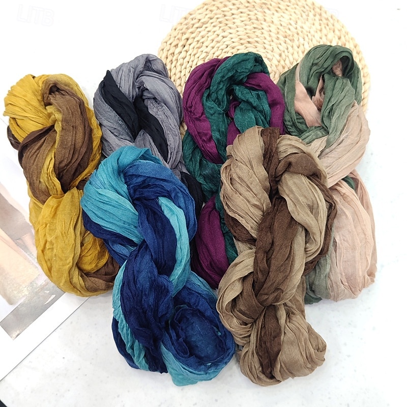 Foulard Rectangulaire Femmes Rue Quotidien Date Noir Jaune Bleu Écharpe Bloc de Couleur de 2025 ? $17.99 –P1