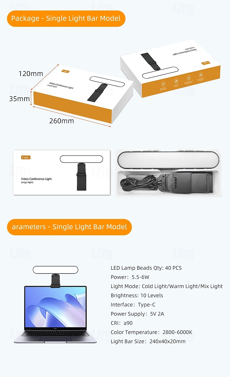 перезаряжаемый пристегивающийся светильник для видеоконференций с пультом дистанционного управления и сенсорным управлением, 3 регулируемых режима освещения для звонков с увеличением и видеозаписи 2026 - $29.99 –P8