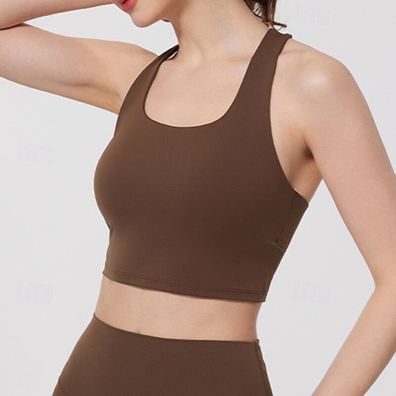 Femmes Débardeurs d'entraînement Soutien-Gorges de Sport Sous-vêtement Séchage Rapide Supports élevés Respirant Sans-Fil Rembourré Couleur Unie / Unie Sport Tenues de Sport Noir Jaune Salle de sport de 2025 ? $22.99 –P8