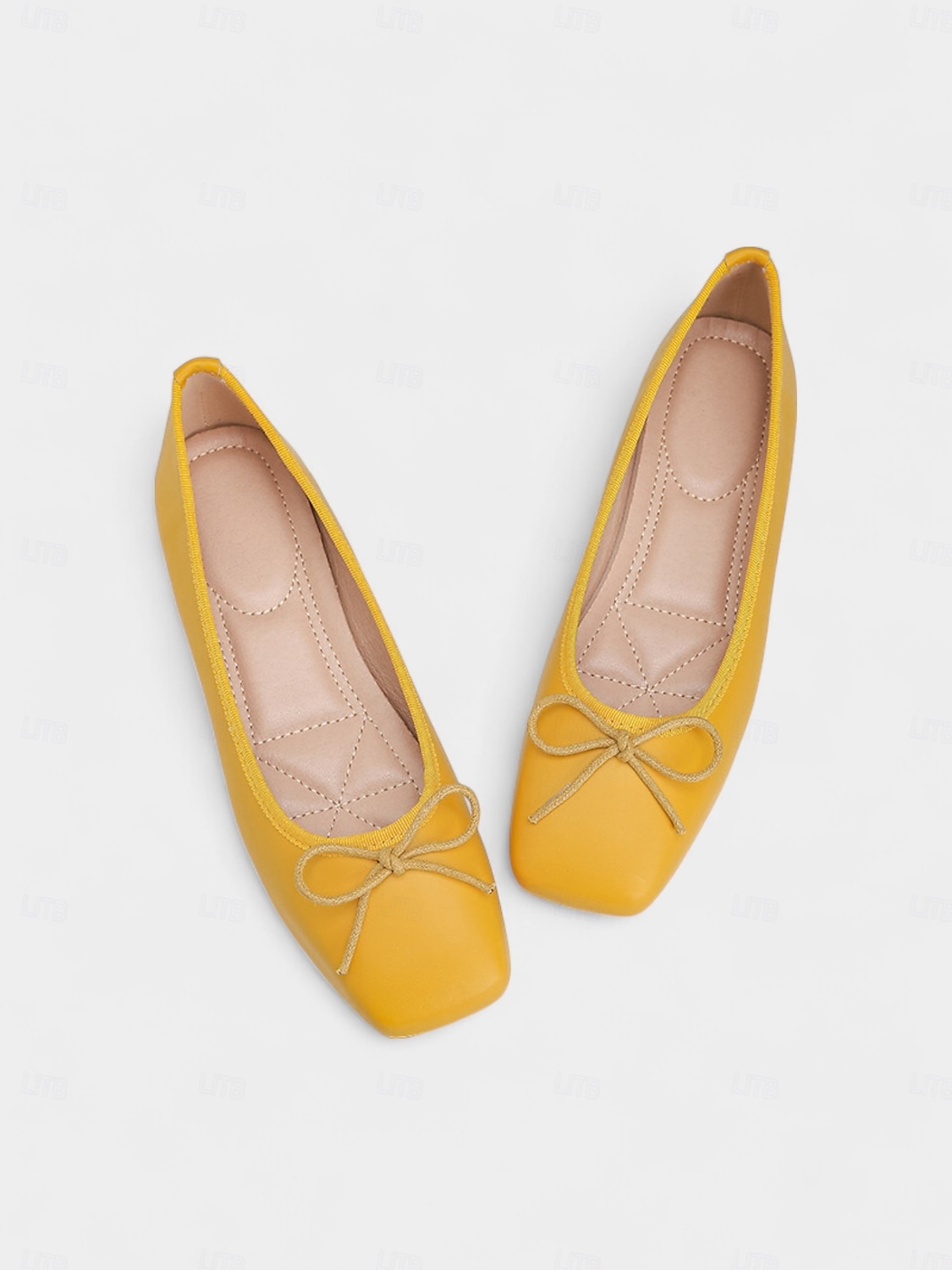 Grüne Ballerinas mit quadratischer Zehenpartie für Damen – Schlupfschuhe aus Kunstleder mit Schleife für die Freizeit, das Büro und das Wochenende 2026 - $32.99 –P5