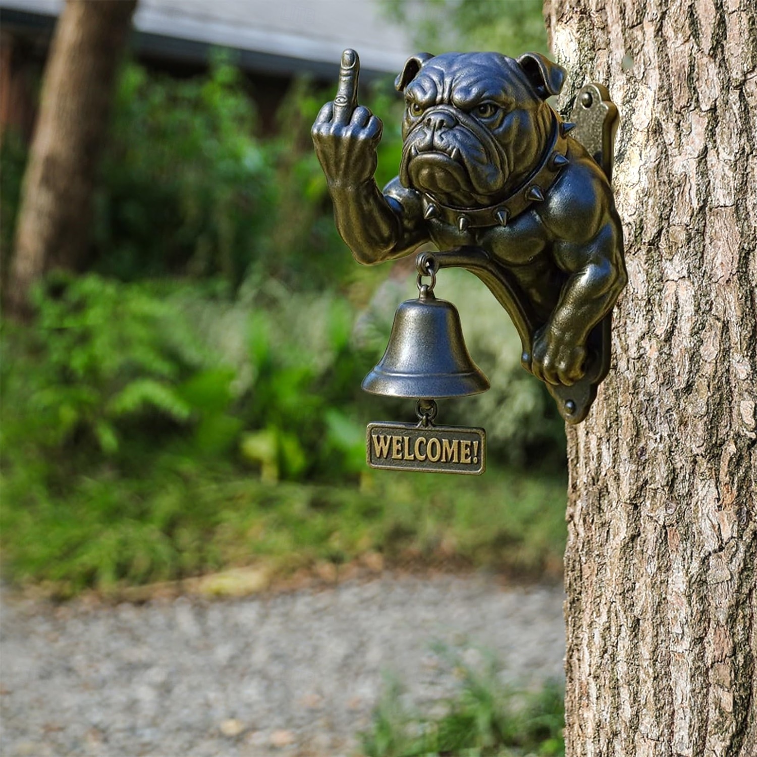 Funny Bulldog Doorbell,Shopkeepers Bell for Door Opening Solid and Sleek Metal Wall Mounted Doorbell Easy Install Loud Chime for Home 2025 - $40.99 –P3