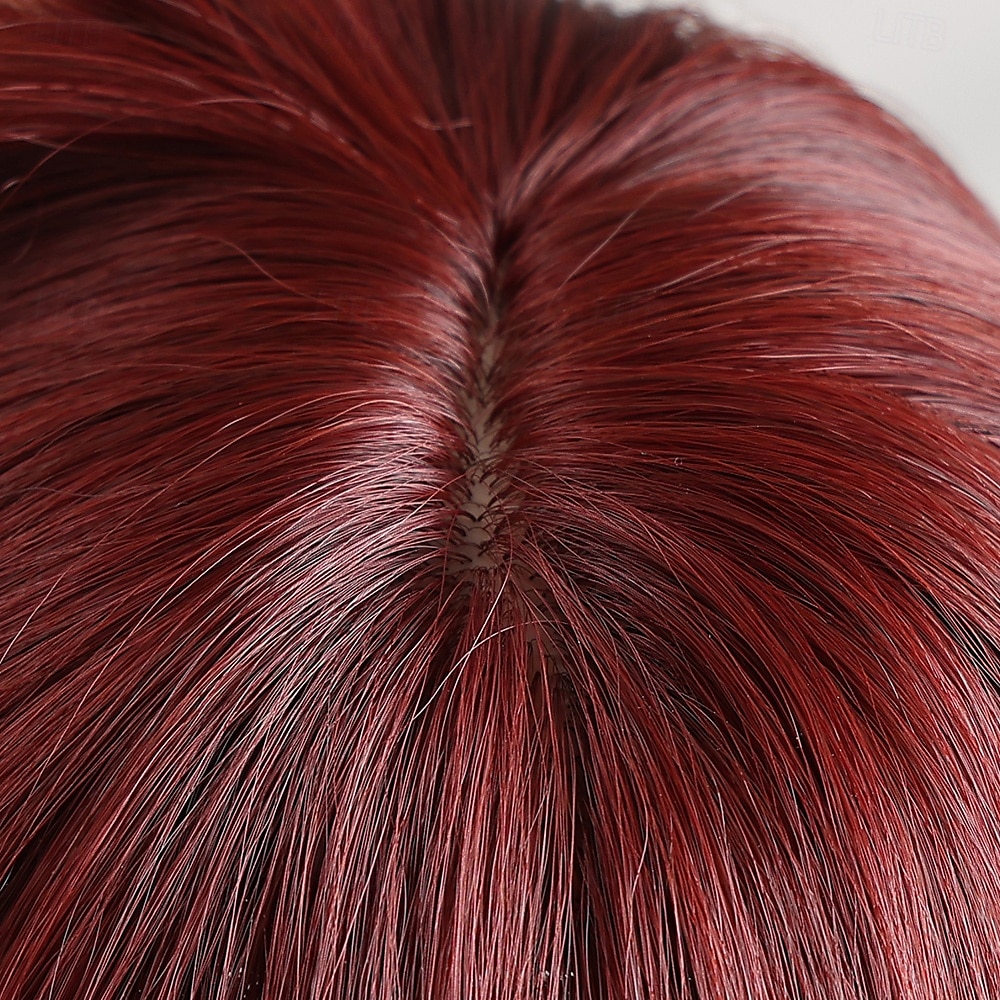 Peluca ondulada color burdeos de 20 pulgadas para mujer: flequillo completo, cabello largo, ideal para Halloween, cosplay y estilos de moda actuales. 2025 - $32.99 –P2