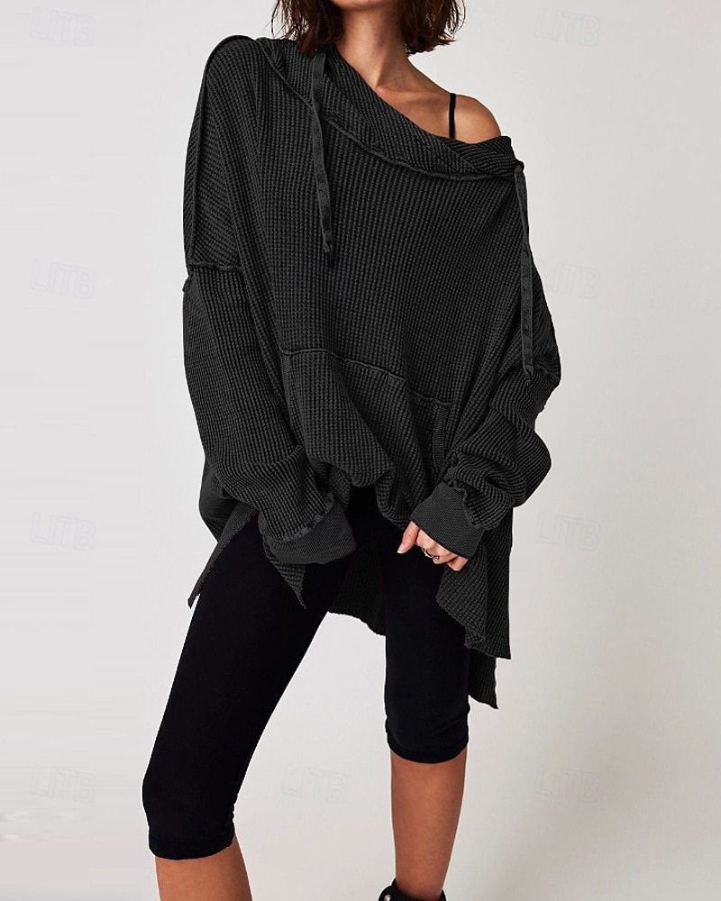 Per donna Felpa con cappuccio Semplice Moderno Casual Manica Lunga Con Cappuccio Top Regolari Ferie Uscire Tasca Nero Blu Viola Marrone Beige Autunno del 2025 a $26.99 –P10