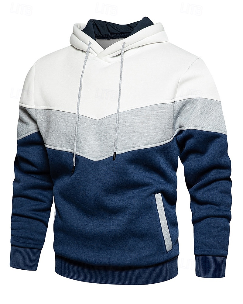 Per uomo Top casual Felpa con cappuccio Felpe Coulisse Tasca Manica Lunga Top Athleisure Autunno Blocco di colori Antivento Escursionismo Allenamento Atletico abbigliamento sportivo Abbigliamento del 2025 a $25.99 –P4